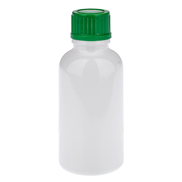 Flacon 30 ml, bouchon à vis 11 mm vert standard WhiteLine UT18/30 Flacon 30 ml, bouchon à vis 11 mm vert standard WhiteLine UT18/30