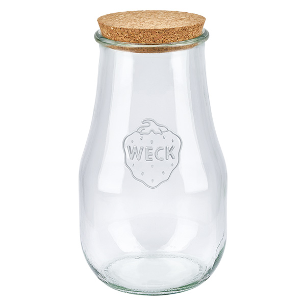 2700ml bocal tulipe WECK RR100 avec bouchon nature WECK Pot tulipe 2700ml RR100 avec bouchon en liège naturel Pot de conservation transparent