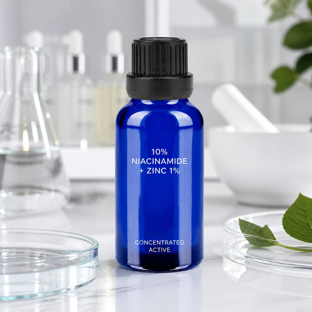 Flacon 20ml 11mm SV noir OV BlueLine UT18/20 Flacon en verre BlueLine robuste de 20 ml avec design de protection contre la lumière pour les ingrédients sensibles