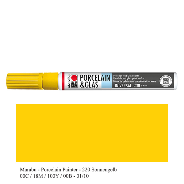 Crayon Jaune soleil 2-4mm pour verre/porcelaine (220) Crayon Jaune soleil 2-4mm pour verre/porcelaine (220)