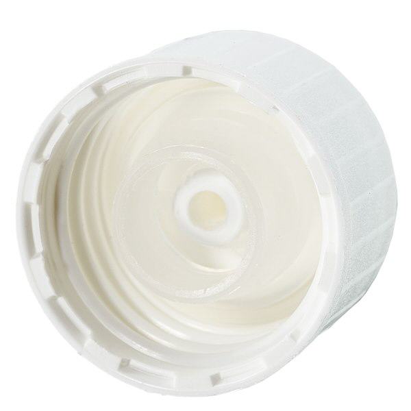 Fermeture à vis DIN 22 blanc avec anneau d'écoulement