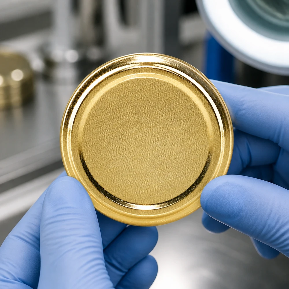 Couvercle à vis doré de 63 mm TO63 – Vue intérieure avec bord d'étanchéité UniTwist