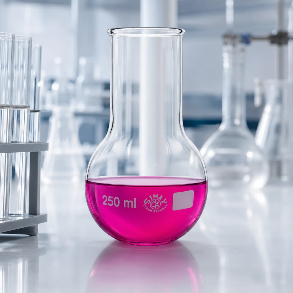 Ballon à fond plat 250 ml à col large, en verre borosilicate avec bord renforcé Ballon en verre 250ml à col large avec graduation pour le travail professionnel en laboratoire et les mesures