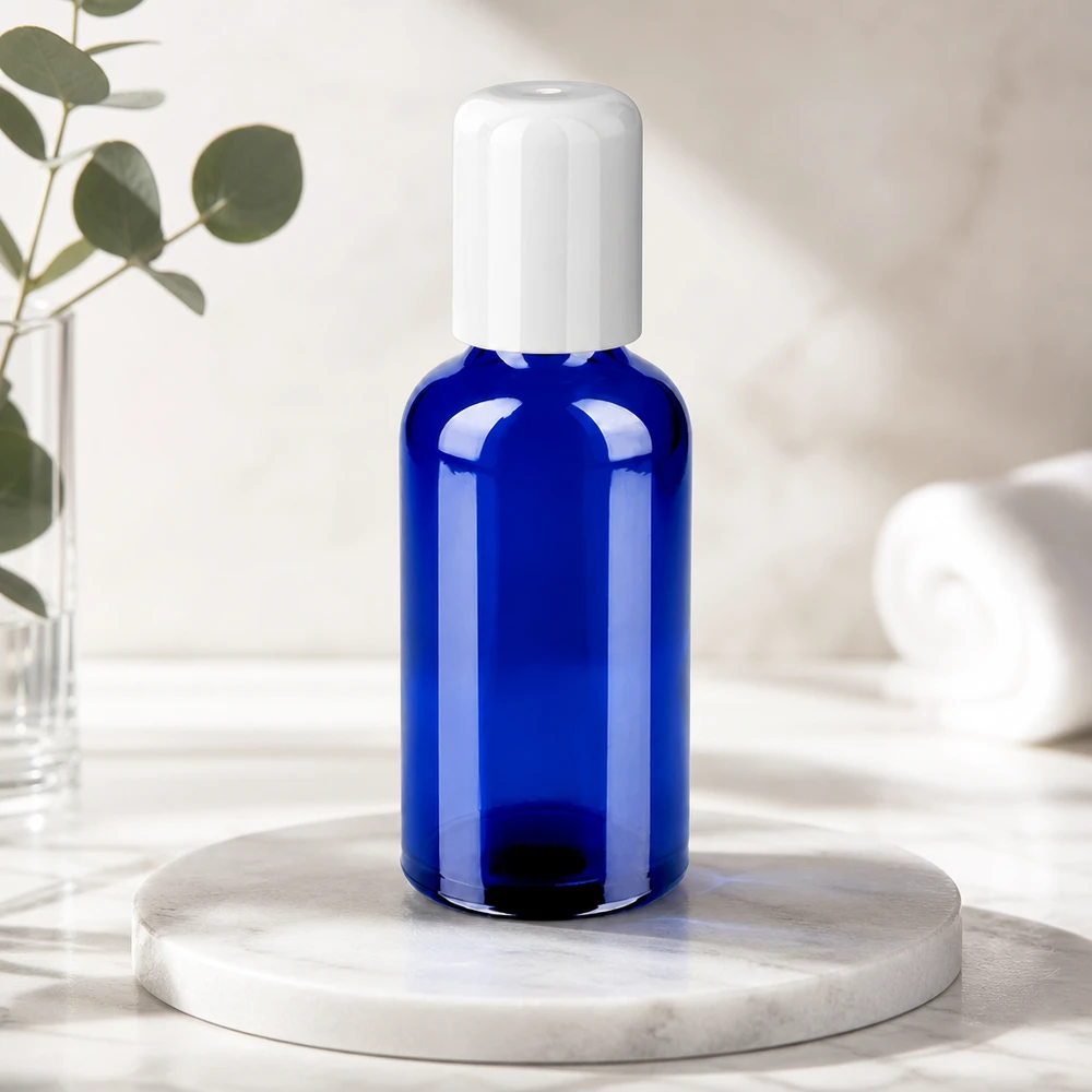 Flacon Roll-On 50ml blanc STD BlueLine UT18/50 STD BlueLine Flacon roll-on 50ml - verre robuste de qualité pharmaceutique pour produits sensibles