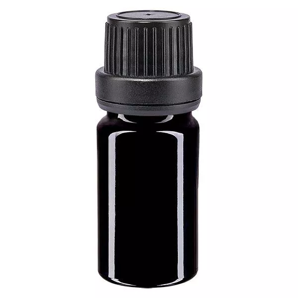 Flacon à pharmacie violet 5ml bouchon à vis noir joint d'inviolabilité Flacon à pharmacie violet 5ml bouchon à vis noir joint d'inviolabilité