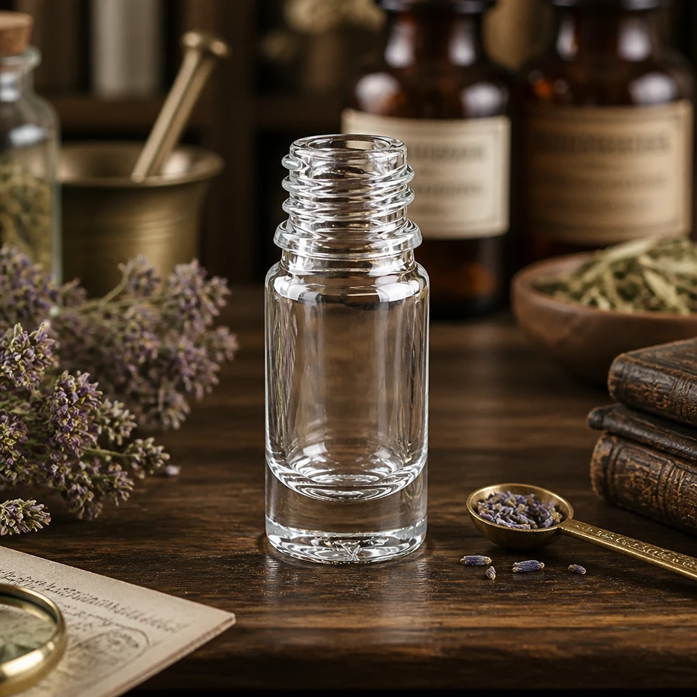 Bouteille de pharmacie vide 5ml ApoGlas avec col fileté pour huiles essentielles et essences
