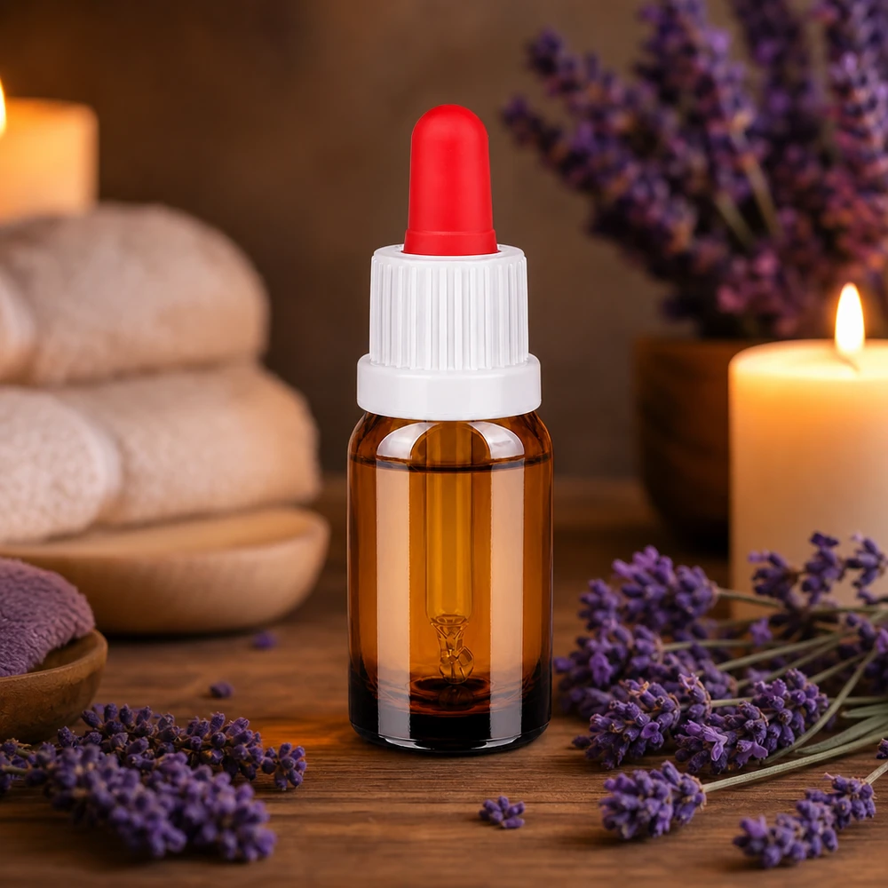 10ml flacon à pipette blanc/rouge OV BrownLine UT18/10 Petit flacon à pipette de 10 ml de taille compacte avec compte-gouttes rouge pour les applications d'aromathérapie