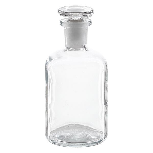 Flacon pharmaceutique 100 ml col étroit en verre clair + bouchon Flacon pharmaceutique 100 ml col étroit en verre clair + bouchon