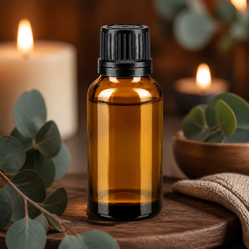 Petit flacon de pharmacie de 20 ml, de couleur ambrée, muni d'un bouchon à vis à l'épreuve des enfants