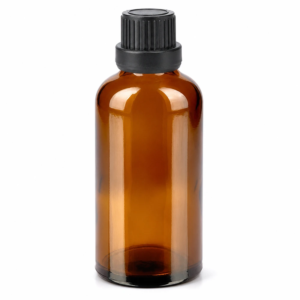 Flacon 50ml 11mm SV noir OV BrownLine UT18/50 Flacon en verre 50ml anti-UV marron avec bouchon plastique robuste pour cosmétiques naturels