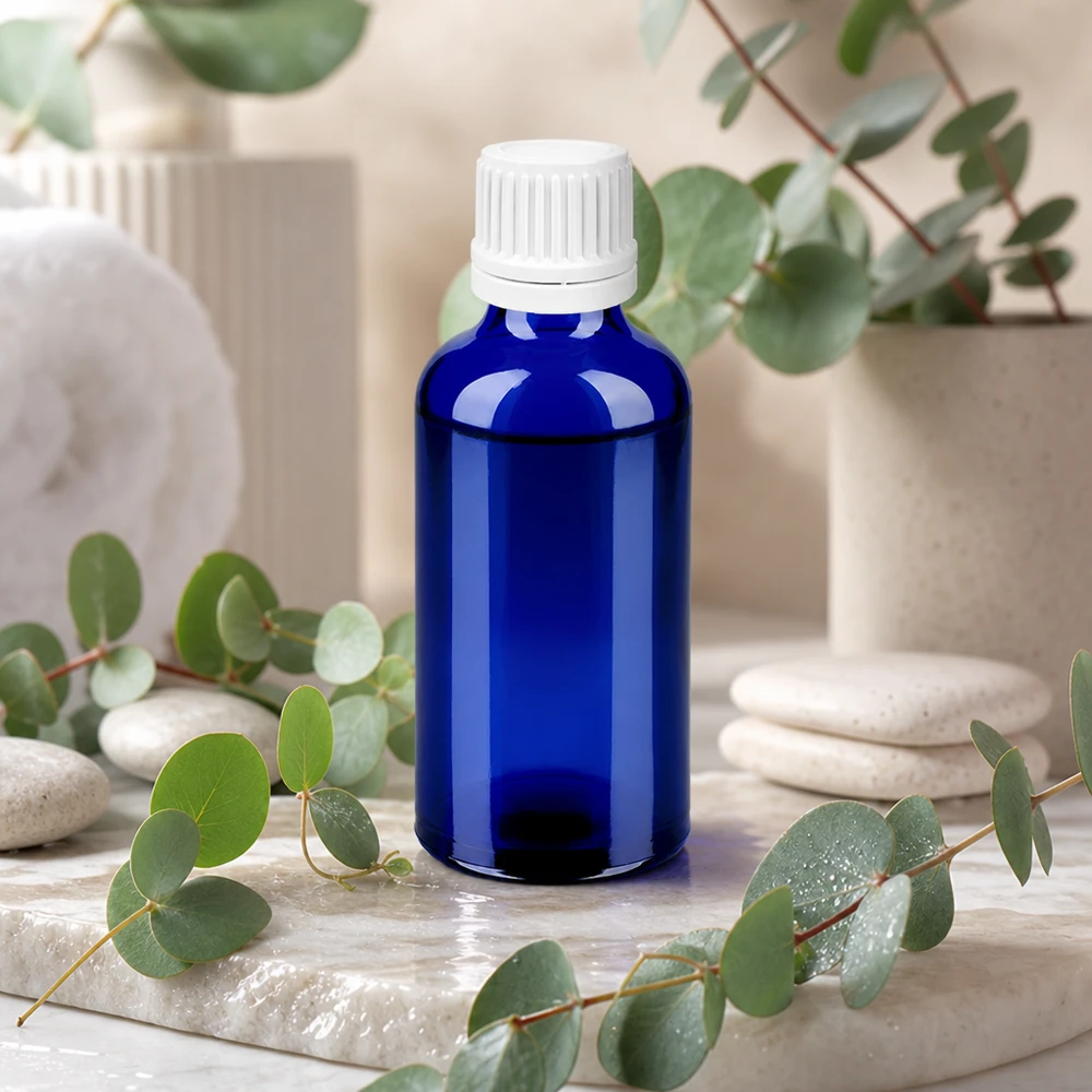 Flacon compte-goutte 50ml 0.7mm blanc OV BlueLine UT18/50 Flacon doseur compact de 50 ml avec bouchon à visser très facile à utiliser et compte-gouttes BlueLine UT18/50