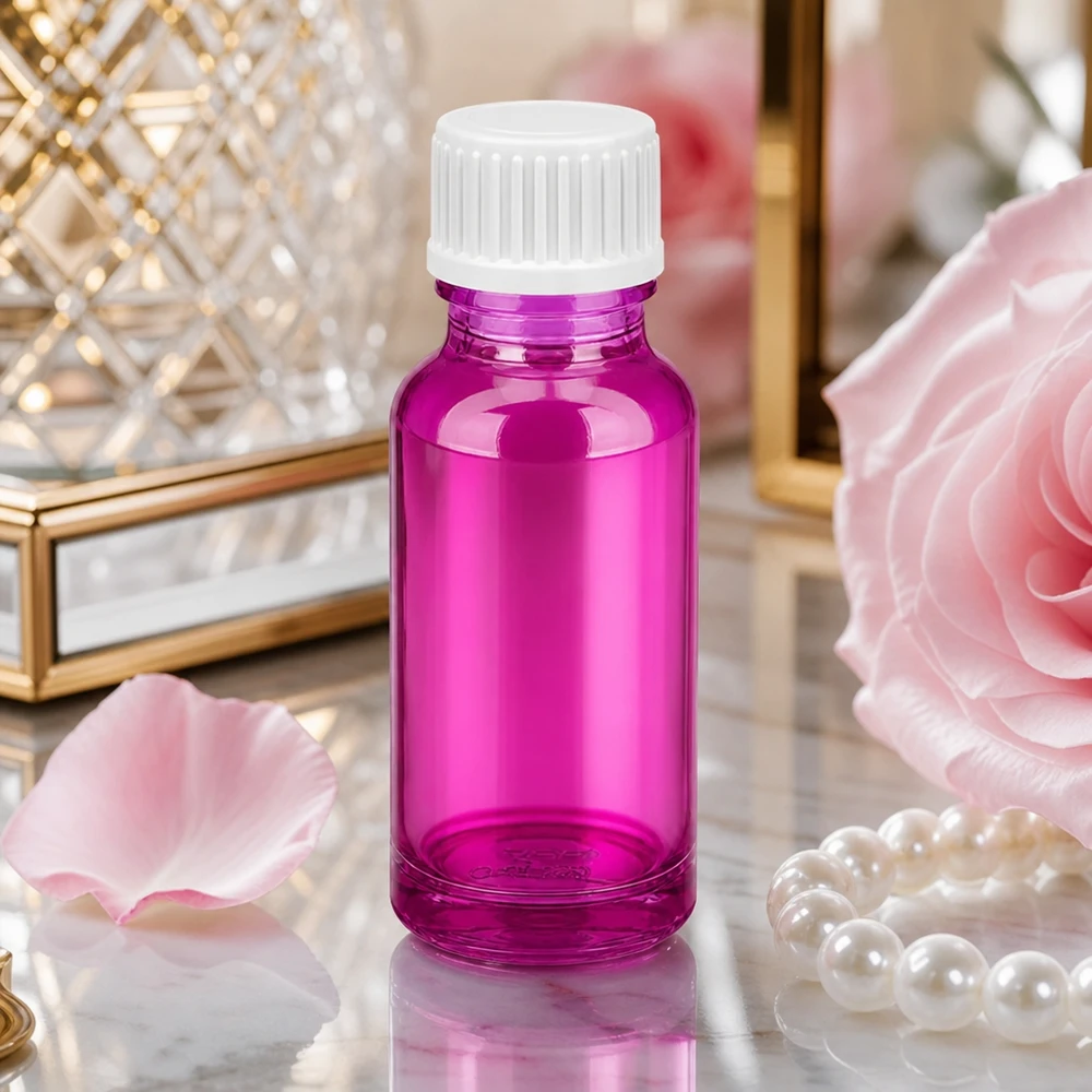 Flacon compte-gouttes 20ml 0.9mm blanc standard PurpleLine. UT18/20 Flacon compte-gouttes translucide de 20ml Purple parfait pour les cosmétiques et mélanges DIY