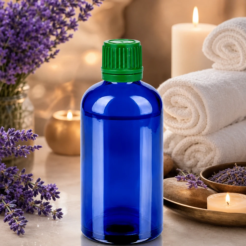 Flacon 100ml 11mm SV vert OV BlueLine UT18/100 Flacon de laboratoire de haute qualité 100ml en verre anti-UV avec bouchon à visser pratique vert