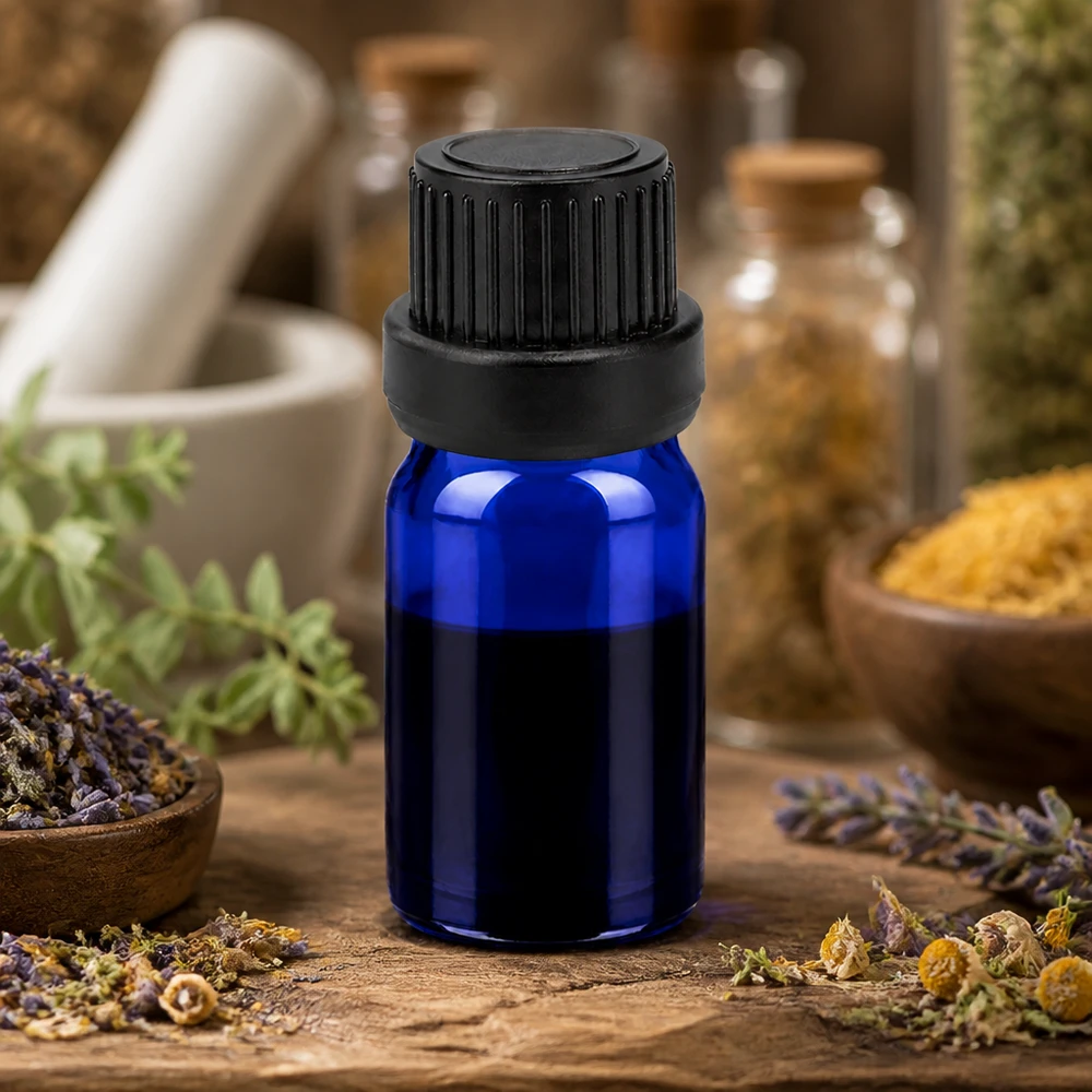 Flacon 5ml 11mm SV noir OV BlueLine UT18/5 Flacon en verre teinté bleu foncé de 5 ml pour la protection contre les UV des substances sensibles à la lumière