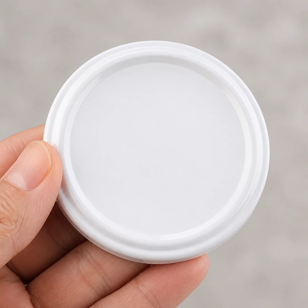 UNiTWIST TO58 blanc, BioSeal, sans BPA, unitemp Couvercle TO58 blanc lisse avec bord rainuré, sans BPA, adapté au contact alimentaire