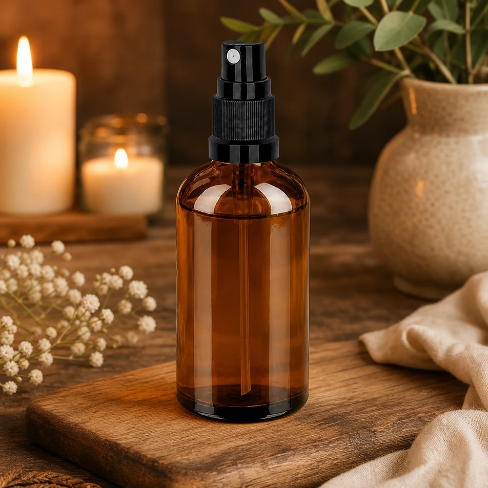 Vaporisateur 100ml noir STD BrownLine UT18/100 Vaporisateur de pharmacie 100ml avec vaporisateur à pompe noir pour usage professionnel