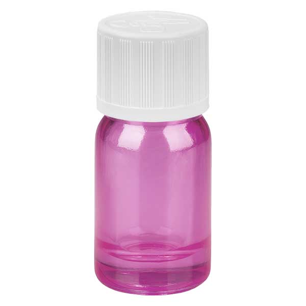 Flacon 5ml bouchon à vis 11mm blanc standard sécurité enfant PurpleLine UT18/5