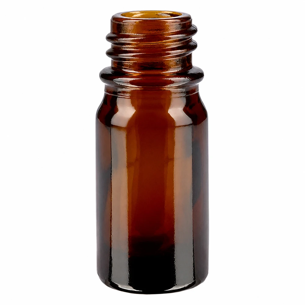 Flacon de médecine compte-gouttes 5ml brun DIN18 Bouteille de pharmacie brune de 5ml ApoGlas en verre avec filetage pour huiles essentielles et médicaments