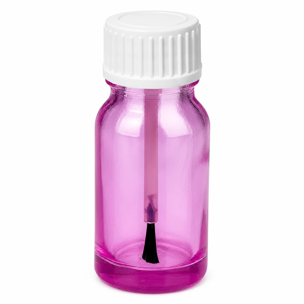 10ml flacon pinceau blanc standard PurpleLine UT18/10 Flacon en verre 10ml avec bouchon pinceau violet transparent PurpleLine Serie