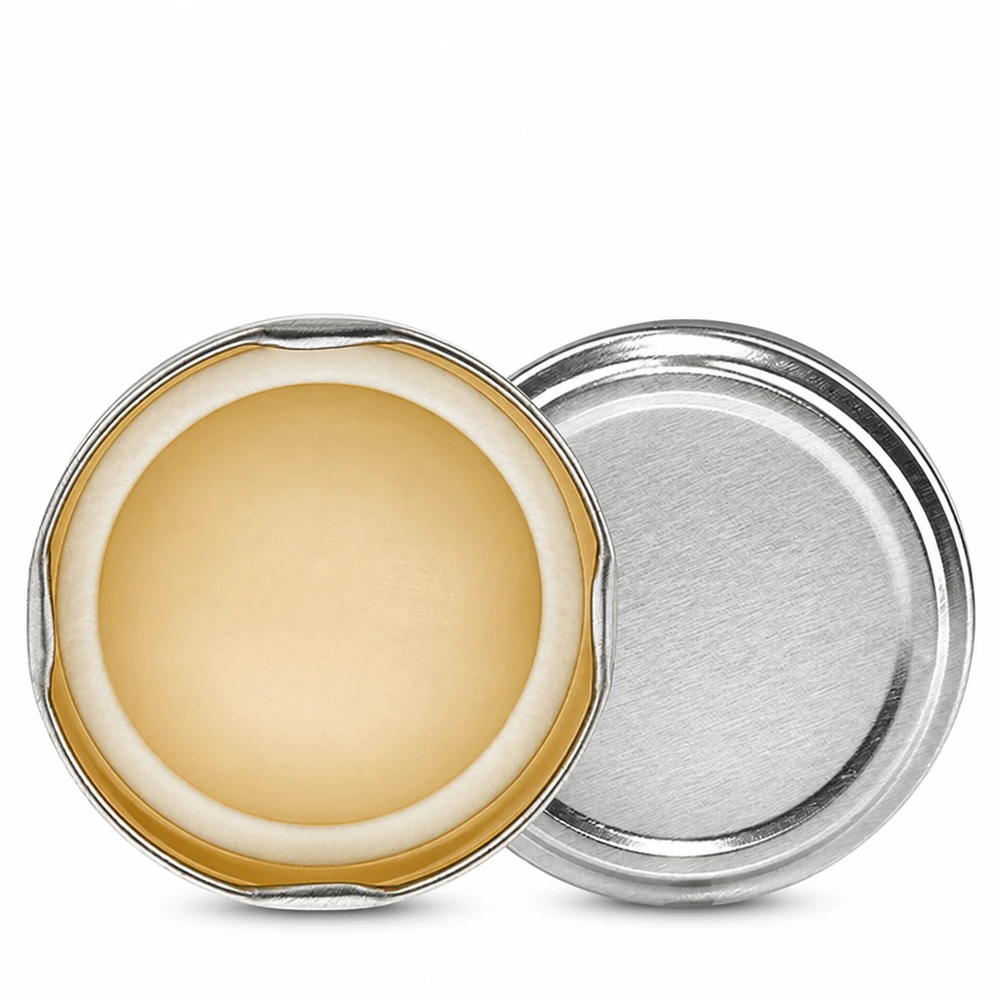 Couvercle métallique compact de 58 mm TO58 argenté UniTwist pour pots de cosmétiques et bocaux de conserve