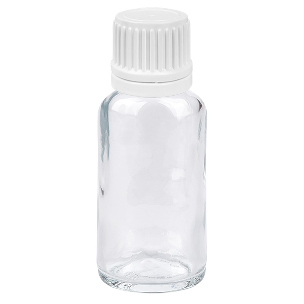 Flacon compte-goutte 20ml 0.7mm blanc OV ClearLine UT18/20