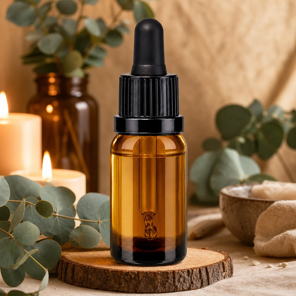 Flacon à pipette 10ml noir OV BrownLine UT18/10 Bouteille à pipette compacte de 10 ml d'une élégante couleur brune avec système de goutte à goutte pratique pour un dosage précis