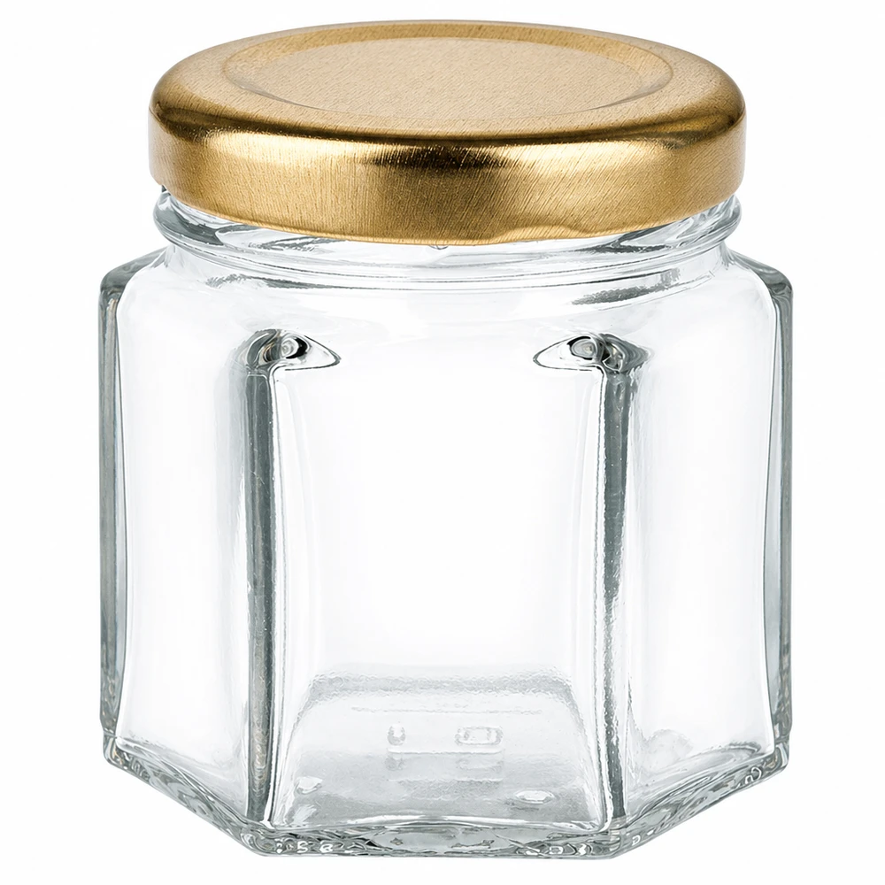47ml Verre hexagonal avec couvercle BasicSeal or UNiTWIST