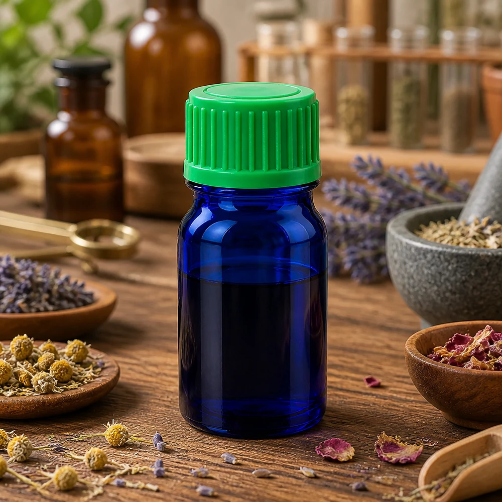 Flacon compte-goutte 5ml 0.8mm vert STD BlueLine UT18/5 Flacon en verre de 5ml avec bouchon vert idéal pour les préparations d'homéopathie et de naturopathie