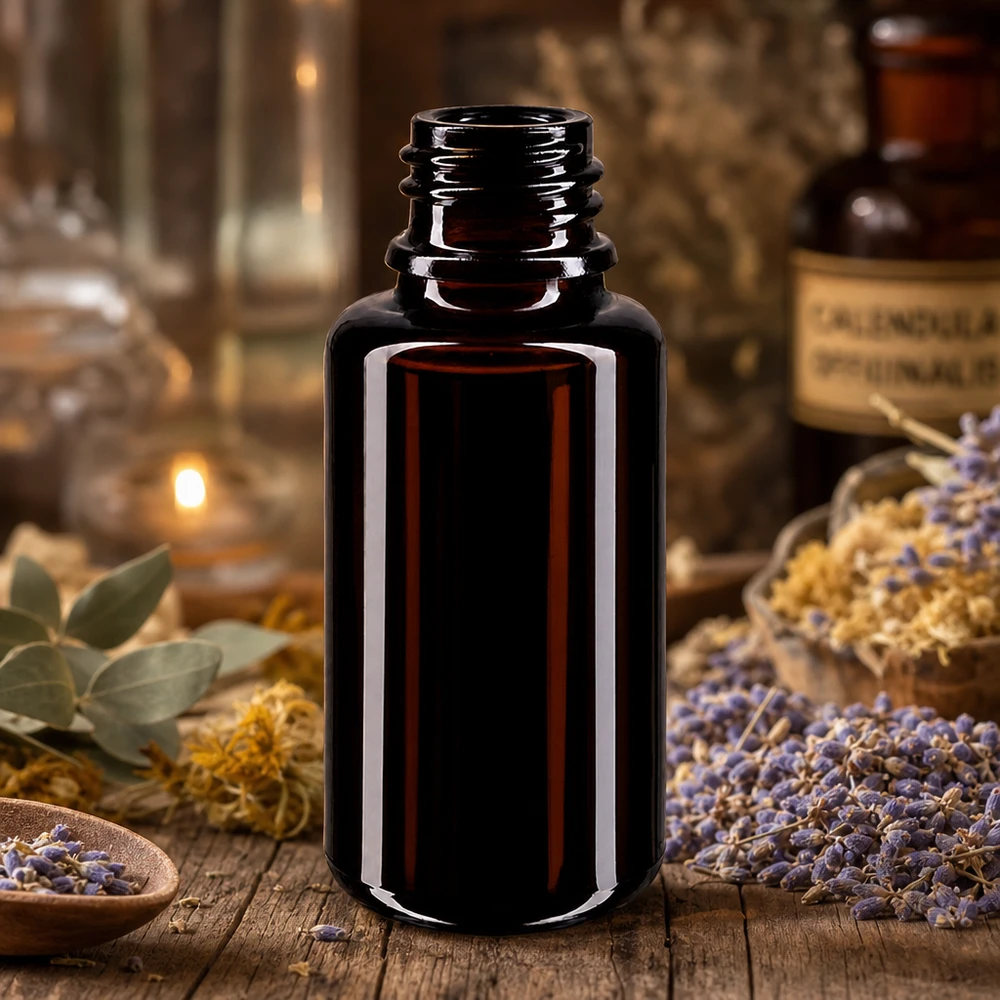 Flacon en verre violet 20 ml DIN18 (verre Miron) Flacon compte-gouttes compact Miron en verre violet 20ml idéal pour les remèdes homéopathiques