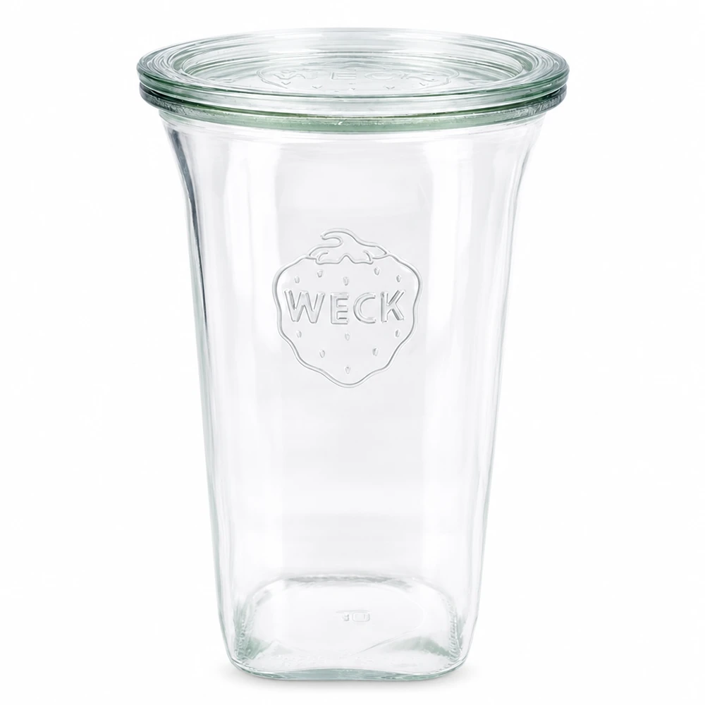WECK 795ml Quadro bocal avec couvercle en verre RR100 transparent carré pour la mise en conserve et la conservation