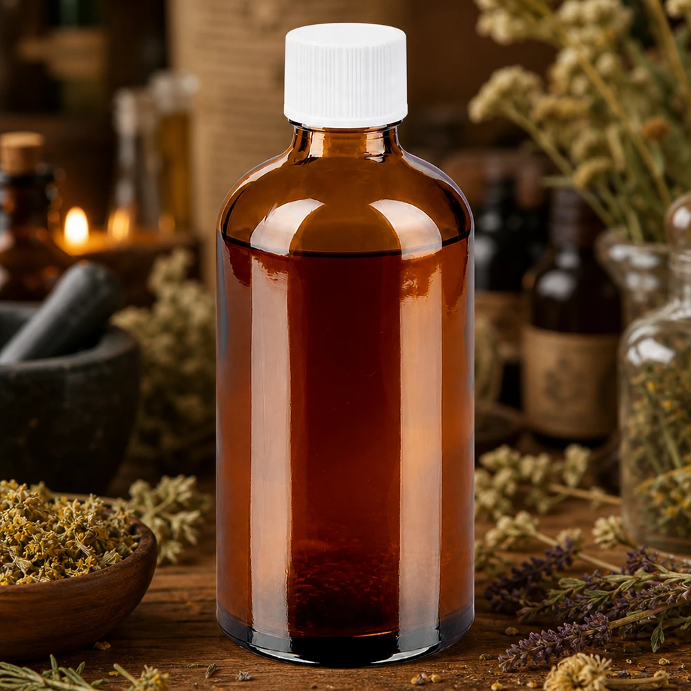 Flacon 100ml 11mm SV blanc STD BrownLine UT18/100 Bouteille pratique de 100 ml avec couvercle blanc, parfaite pour les cosmétiques DIY et les extraits d'herbes médicinales.