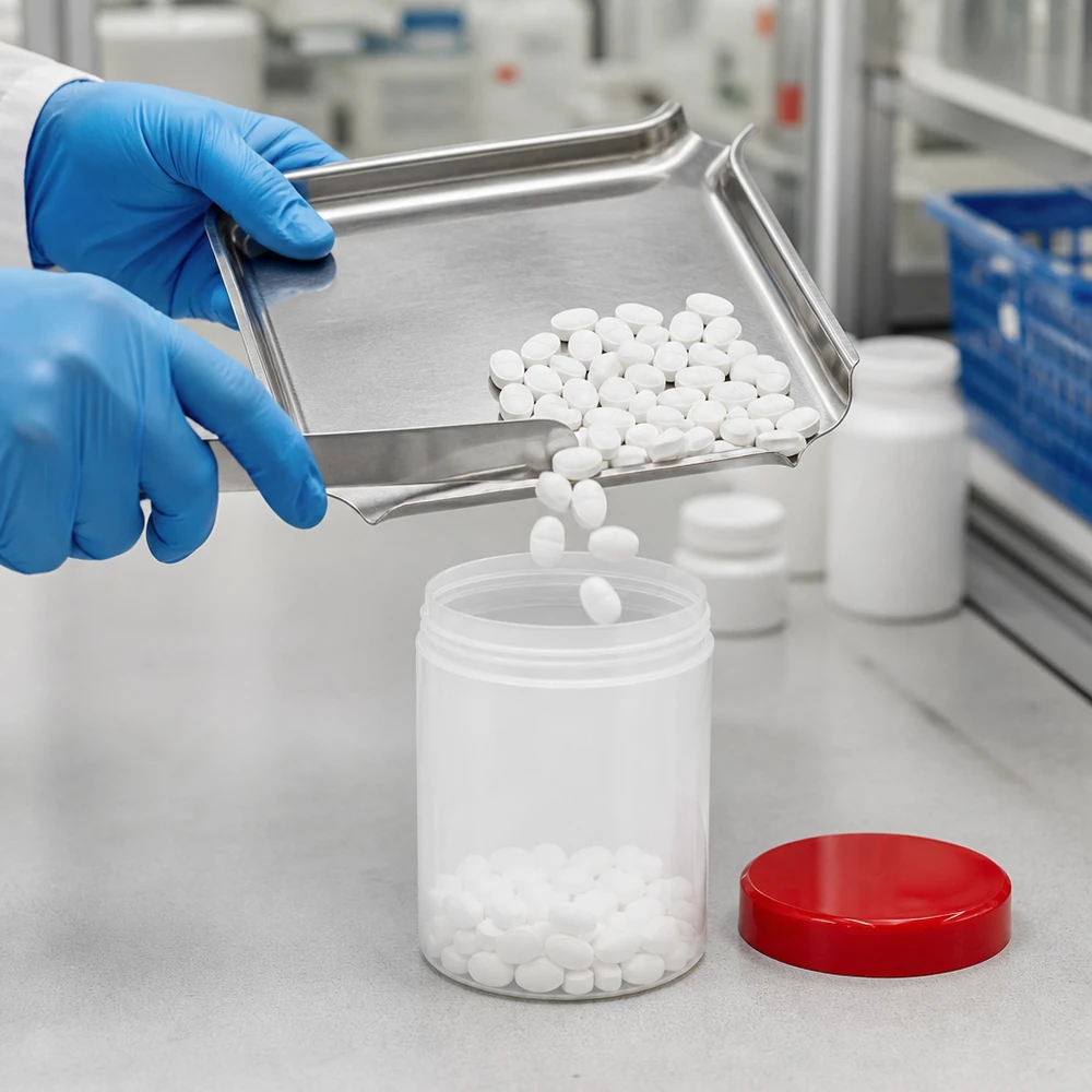 Pot à pommade de 10 g en plastique PP blanc avec couvercle rouge, destiné aux produits pharmaceutiques