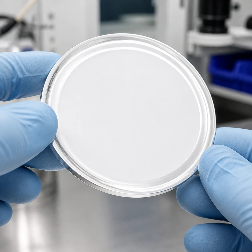 Couvercle métallique blanc plat TO66 66 mm BasicSeal UNiTWIST à surface brillante, pour environnement de laboratoire