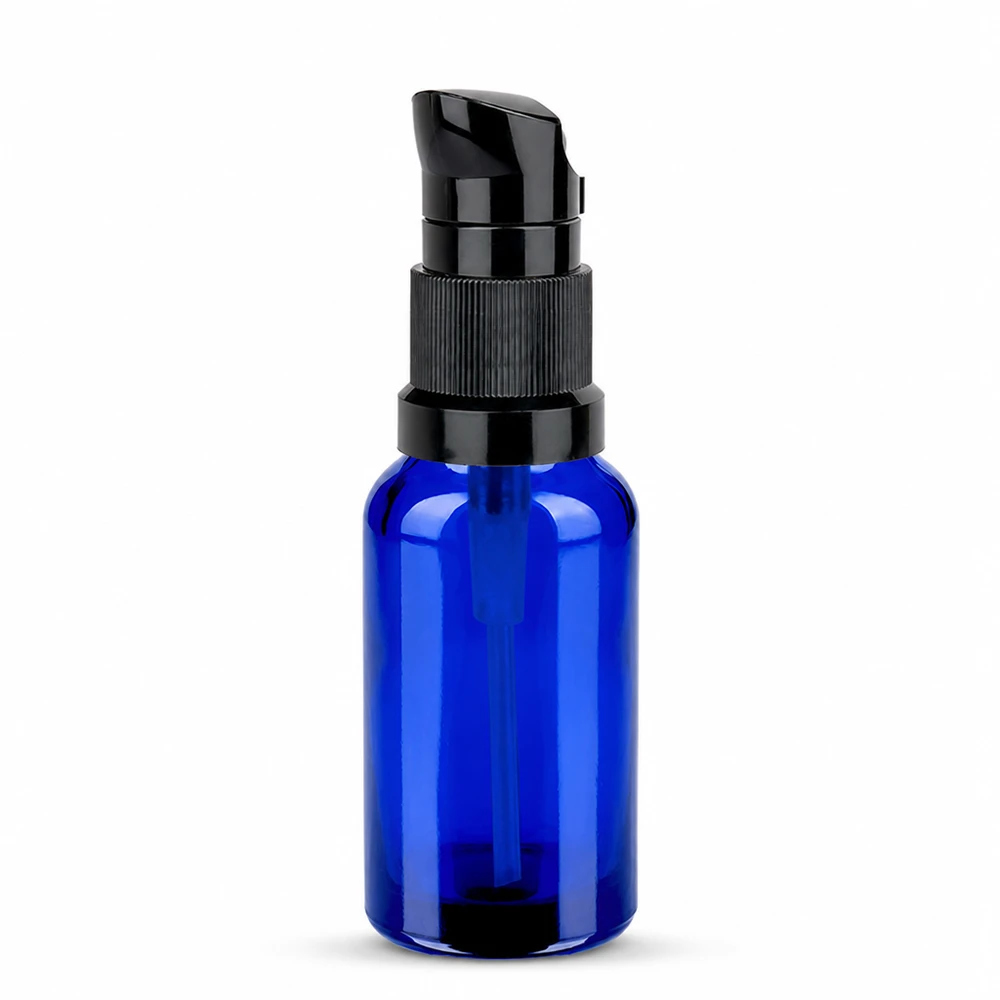 20ml flacon pompe noir STD BlueLine UT18/20 Elégant flacon pompe bleu 20ml noir STD BlueLine UT18/20 forme