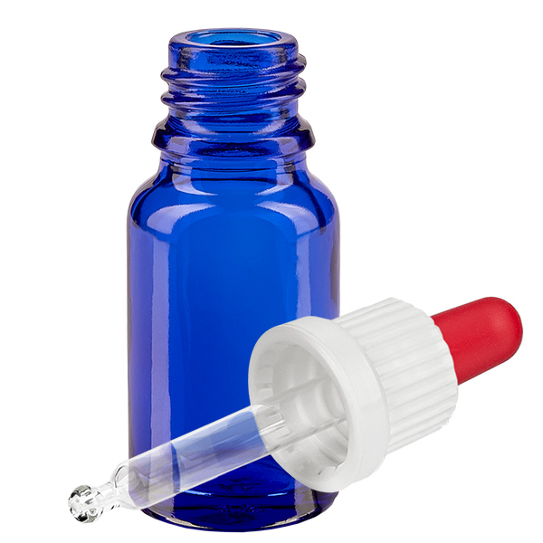 Flacon à pipette 10ml blanc/rouge OV BlueL. UT18/10