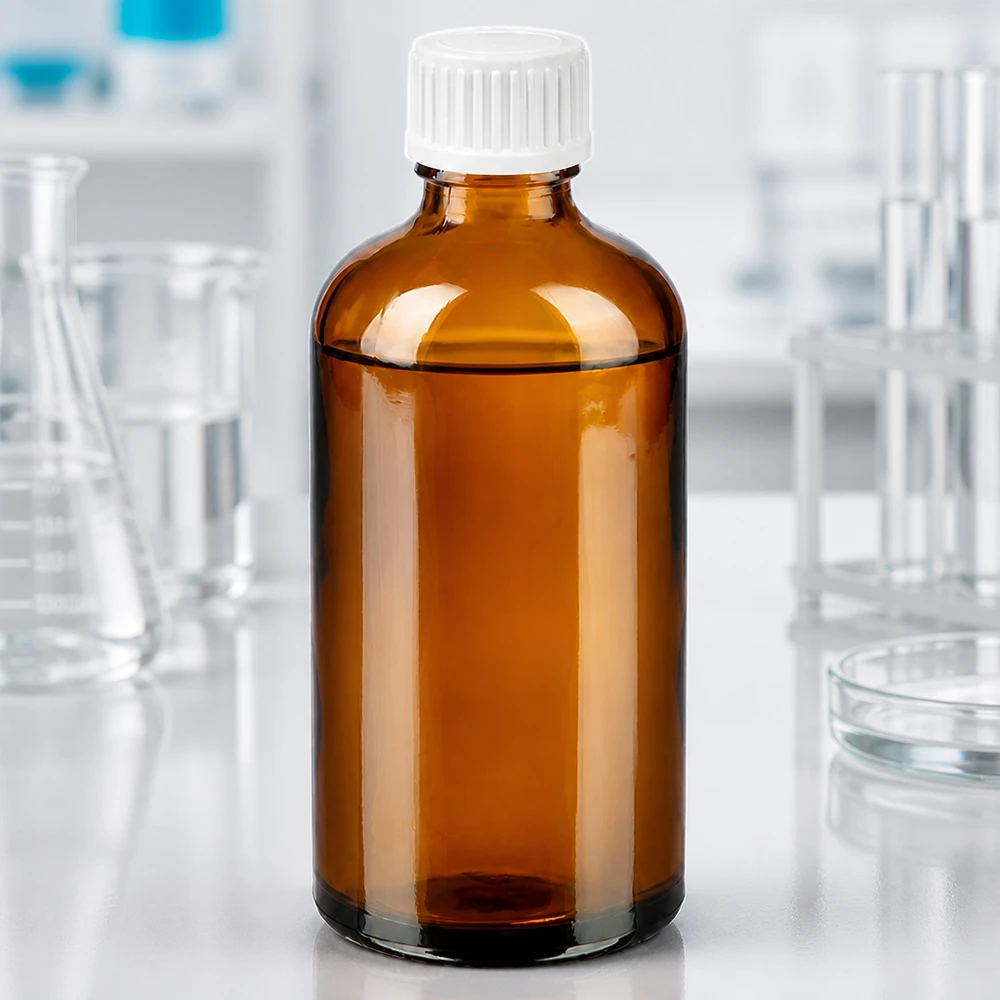 100ml flacon de gouttes 0.9mm blanc STD BrownLine UT18/100 Flacon en verre compact de 100 ml avec compte-gouttes blanc pour le dosage mobile et le transport