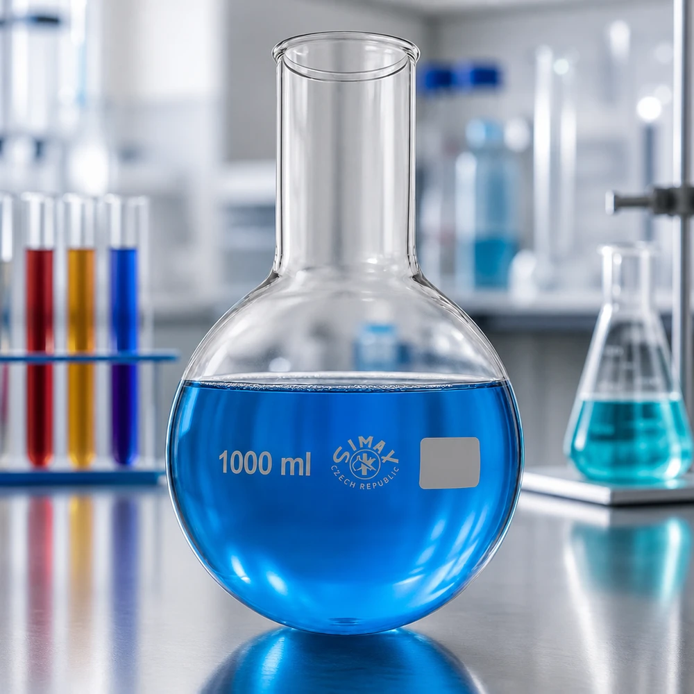 Ballon à fond plat 1000ml col large borosilicate avec bord arrondi Ballon rond professionnel 1000ml pour la recherche universitaire et les expériences chimiques