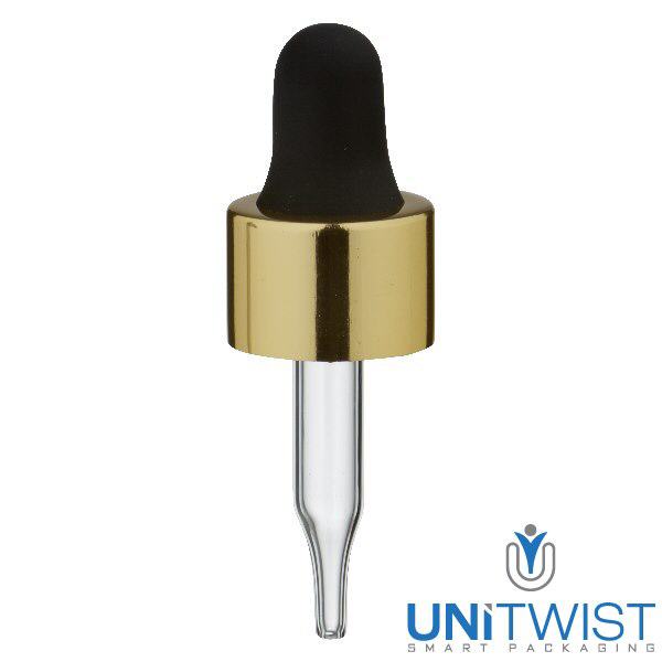 Pipette compte-gouttes en verre or/noir UT13/3 UNiTWIST