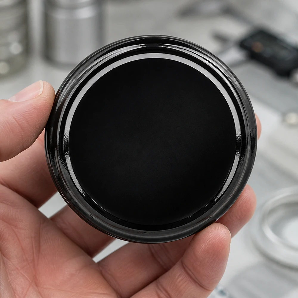 Couvercle BasicSeal noir de 63 mm (TO63) UNiTWIST UNiTWIST BasicSeal TO63 : couvercle à vis noir de 63 mm pour bocaux de conserve – vue intérieure de la surface d'étanchéité
