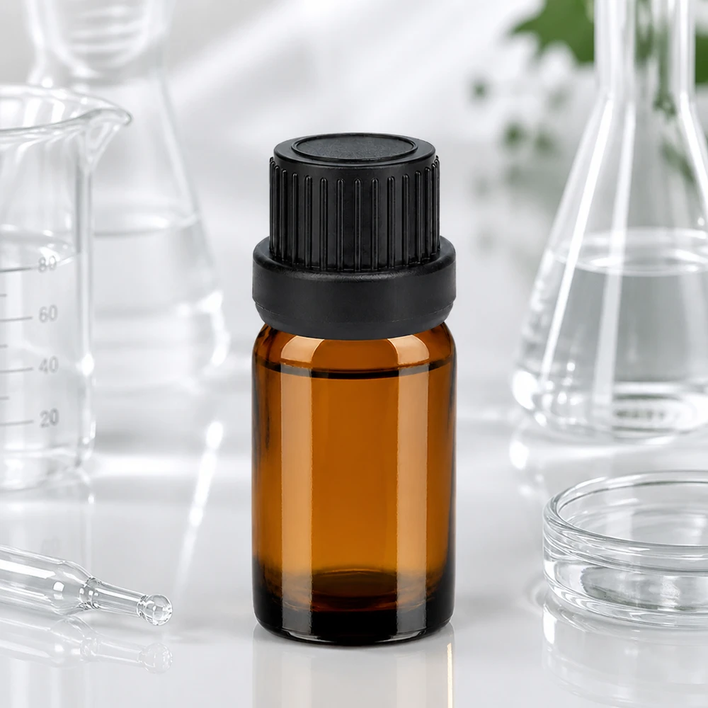 Flacon 5ml 11mm SV noir OV BrownLine UT18/5 Flacon en verre brun de haute qualité de 5ml avec protection UV et bouchon à vis noir pour les applications en laboratoire