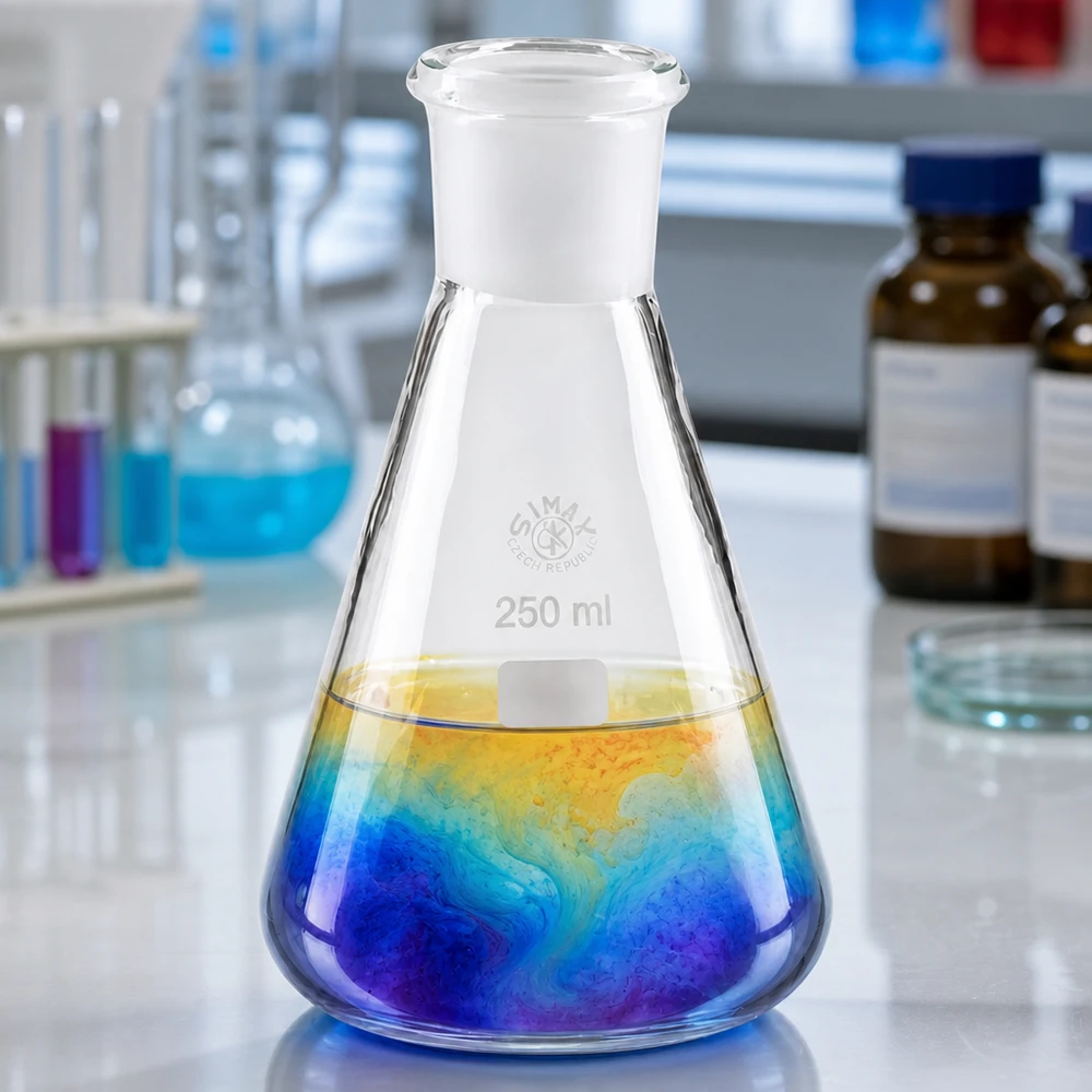 Erlenmeyer 250 ml col étroit, verre borosilicate avec rodage normalisé 29/32 Erlenmeyer 250 ml col étroit, verre borosilicate avec rodage normalisé 29/32