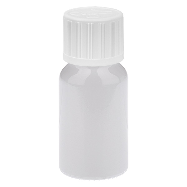 Flacon compte-gouttes 10 ml, bouchon blanc standard avec sécurité enfant 1,2 mm WhiteLine UT18/10