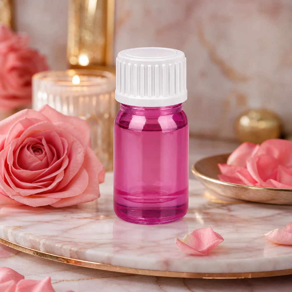 Flacon 5ml (globules) bague de coulée 3mm blanc standard PurpleLine UT18/5 Bouteille cosmétique de 5ml en verre de haute qualité avec optique PurpleLine pour les applications de beauté