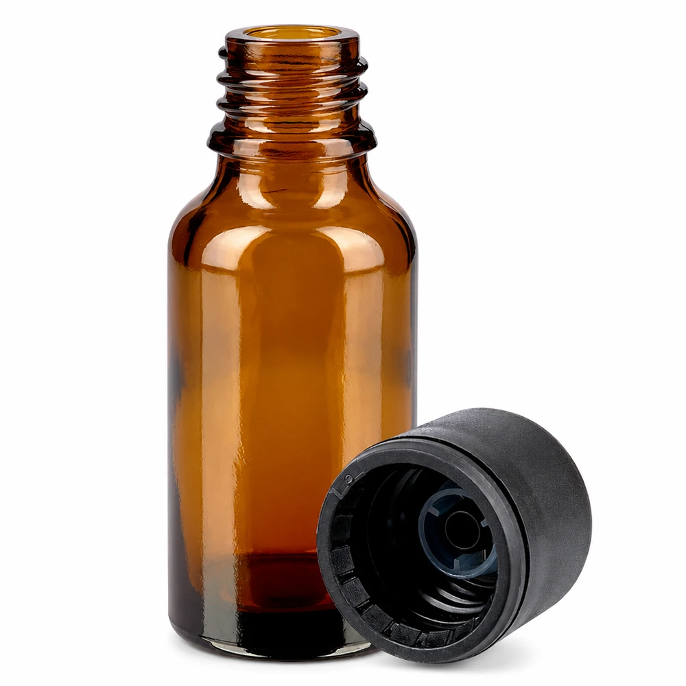 Flacon 20ml 6mm SV noir STD BrownLine UT18/20 Flacon premium de 20ml en verre teinté avec bouchon étanche pour les applications pharmaceutiques
