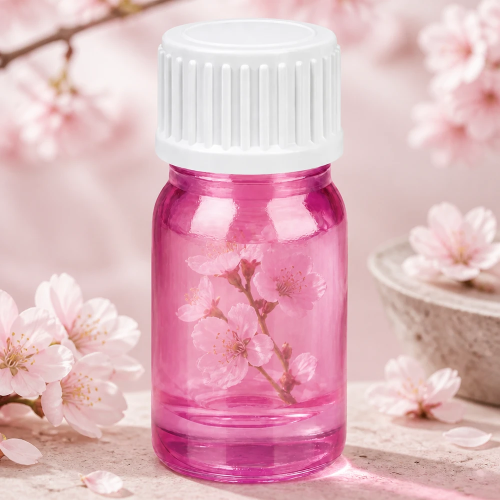 Flacon 5ml (globules) bague de coulée 3mm blanc standard PurpleLine UT18/5 Petit flacon en verre rose de 5ml avec filetage standardisé pour la fabrication professionnelle de cosmétiques