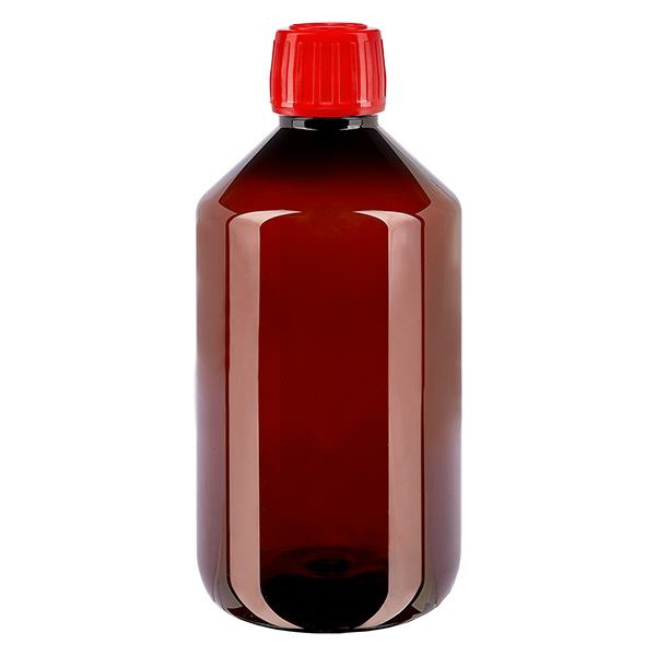Bouteille PET 500ml avec bouchon rouge,bouchon d'inviolabilité