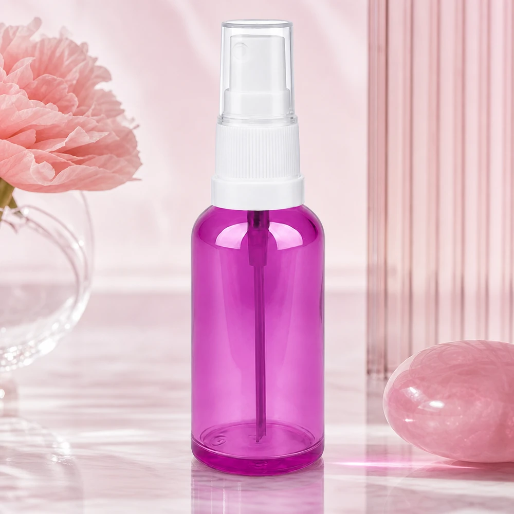 Flacon vaporisateur 50ml blanc/transparent Standard PurpleLine UT18/50 Flacon pompe compact 50ml transparent violet pour les voyages et les déplacements