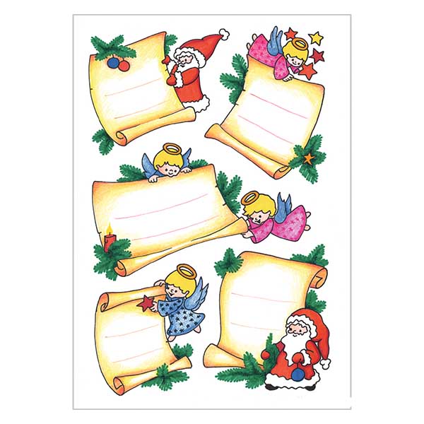 Sticker &quot;Lettre de Noël&quot; (10 étiquettes avec paillettes)