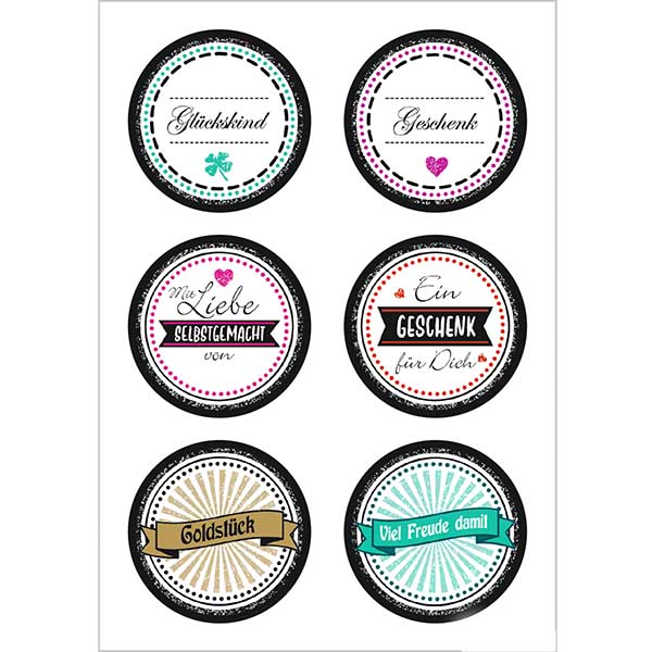 Sticker « Pièce d'or » (12 autocollants avec paillettes) ø34mm | 2 feuilles = 12 autocollants en papier. Sticker « Pièce d'or » (12 autocollants avec paillettes) ø34mm | 2 feuilles = 12 autocollants en papier.