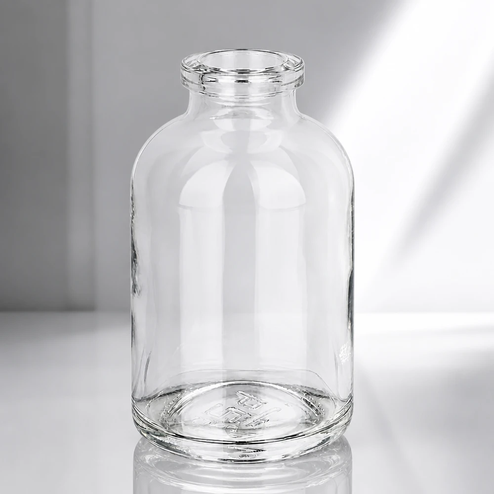 Flacon pour solution injectable, 50 ml en verre clair Leere Injektionsflasche aus klarem Glas 50ml für veterinärmedizinische Anwendungen